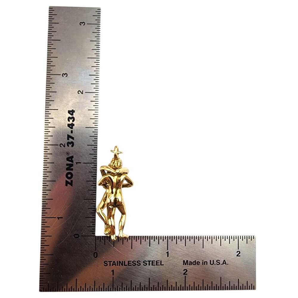 14K Yellow Gold Loving Couple Charm #22338 - Picture 4 of 6